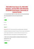 PCB 3063 Final Exam V2 &vert; PCB 3063 &NewLine;Genetics &vert; Actual Q&A with Rationale &NewLine;&lpar;PCB3063 Final Exam&rpar; &vert; University of &NewLine;Central Florida
