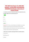 PCB 3063 Final Exam V1&ndash;V3 &vert; PCB 3063 Genetics &vert; University of Central Florida &vert; Actual Q&A with Rationale &lpar;PCB3063 Final Exam&rpar;