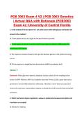 PCB 3063 Exam 4 V2 &vert; PCB 3063 Genetics &NewLine;&vert; Actual Q&A with Rationale &lpar;PCB3063 &NewLine;Exam 4&rpar; &vert; University of Central Florida