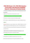 PCB 3063 Exam 4 V1&ndash;V3 &vert; PCB 3063 Genetics &vert; University of Central Florida &vert; Actual Q&A with Rationale &lpar;PCB3063 Exam 4&rpar;