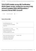 TCIC&sol;TLETS Mobile Access RE-Certification EXAM &lpar;latest version verified for accuracy&rpar; fully solved & updated 2026-2027&lpar;Questions &plus; Answers&rpar; Solved 100&percnt; Correct&excl;&excl;&NewLine;&NewLine;