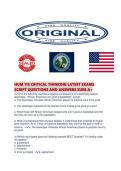 HUM 115 CRITICAL THINKING LATEST EXAMS SCRIPT QUESTIONS AND ANSWERS SURE