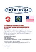 HUM 115 CRITICAL THINKING LATEST EVALUATION EXAM QUESTIONS AND ANSWERS SURE