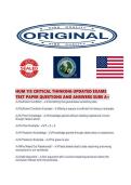 HUM 115 CRITICAL THINKING UPDATED EXAMS TEST PAPER QUESTIONS AND ANSWERS SURE 