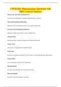 CNUR 202- Pharmacology Questions with&NewLine;100&percnt; Correct Answers