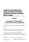 COMPLETE SOLUTION MANUAL FOR MODERN ADVANCED ACCOUNTING IN CANADA&comma; 9TH EDITION BY HILTON&comma; MURRAY & HERAUF &vert; ALL CHAPTERS &vert; QUESTIONS & 100&percnt; VERIFIED ANSWERS