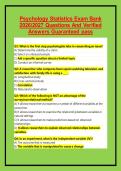 Psychology Statistics Exam Bank 2026&sol;2027 Questions And Verified Answers Guaranteed pass 
