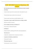 ICBC MOTORCYCLE Test Questions with&NewLine;Correct