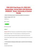 PCB 3233 Final Exam V3 &vert; PCB 3233 &NewLine;Immunology &vert; Actual Q&A with Rationale &NewLine;&lpar;PCB3233   Exam &vert; University of Central &NewLine;Florida 