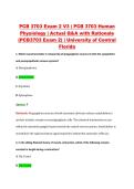 PCB 3703 Exam 2 V3 &vert; PCB 3703 Human &NewLine;Physiology &vert; Actual Q&A with Rationale &NewLine;&lpar;PCB3703 Exam 2&rpar; &vert; University of Central &NewLine;Florida 