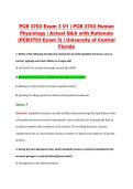 PCB 3703 Exam 3 V1 &vert; PCB 3703 Human &NewLine;Physiology &vert; Actual Q&A with Rationale &NewLine;&lpar;PCB3703 Exam 3&rpar; &vert; University of Central &NewLine;Florida 