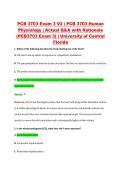 PCB 3703 Exam 3 V2 &vert; PCB 3703 Human &NewLine;Physiology &vert; Actual Q&A with Rationale &NewLine;&lpar;PCB3703 Exam 3&rpar; &vert; University of Central &NewLine;Florida 