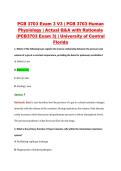 PCB 3703 Exam 3 V3 &vert; PCB 3703 Human &NewLine;Physiology &vert; Actual Q&A with Rationale &NewLine;&lpar;PCB3703 Exam 3&rpar; &vert; University of Central &NewLine;Florida 