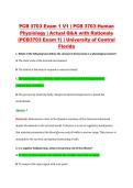 PCB 3703 Exam 1 V1 &vert; PCB 3703 Human &NewLine;Physiology &vert; Actual Q&A with Rationale &NewLine;&lpar;PCB3703 Exam 1&rpar; &vert; University of Central &NewLine;Florida