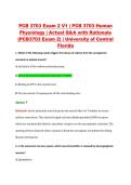 PCB 3703 Exam 2 V1 &vert; PCB 3703 Human &NewLine;Physiology &vert; Actual Q&A with Rationale &NewLine;&lpar;PCB3703 Exam 2&rpar; &vert; University of Central &NewLine;Florida 