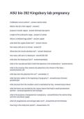 ASU bio 202 Kingsbury lab pregnancy&period; Questions with Solutions