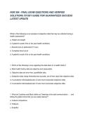 NUR 504 - FINAL EXAM QUESTIONS AND VERIFIED SOLUTIONS &sol;STUDY GUIDE FOR GUARANTEED SUCCESS LATEST UPDATE
