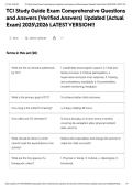 TCI Study Guide Exam Comprehensive Questions and Answers &lpar;Verified Answers&rpar; Updated &lpar;Actual Exam&rpar; 20252026 LATEST VERSION&excl;&excl;&NewLine;&NewLine;