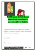MCA1 Exam 1 &lpar;2026&rpar; &vert; 300&plus; Exam Questions & Verified Answers &vert; Inflammation&comma; Immunity&comma; Wound Healing&comma; Diabetes Mellitus & Transplant Nursing &vert; MCA1 Medical-Surgical Nursing