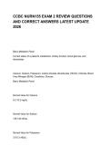 CCBC NURN155 EXAM 2 REVIEW QUESTIONS AND CORRECT ANSWERS LATEST UPDATE 2026