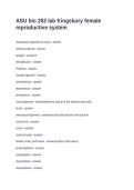 ASU bio 202 lab Kingsbury female reproductive system&period; Questions with Correct Answers