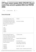 CFP Exam &lpar;Latest Update 2026&rpar; UPDATE&excl;&excl; &lpar;Recent exam&rpar; Fully solved & updated 2026 Most TESTED &lpar;2026&NewLine;&NewLine;
