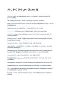 ASU BIO 202 Lec&period; &lpar;Exam 2&rpar;&period; Questions and Answers 100&percnt; Solved