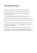 ASU BIO 202&period; Exam 2&period; Questions and Answers