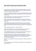 Bio 202 Final Exam Penkrot ASU&period; Questions and Answers 100&percnt;  Solved