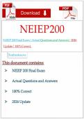 NEIEP 200 Final Exam &vert; Actual Questions and Answers &vert; 2026 Update &vert; 100&percnt; Correct&period;&NewLine;