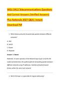 WGU D413 Telecommunications Questions &NewLine;And Correct Answers &lpar;Verified Answers&rpar; &NewLine;Plus Rationale 2027 Q&A&vert; Instant &NewLine;Download Pdf 