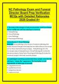 NC Pathology Exam and Funeral Director Board Prep Verification MCQs with Detailed Rationales 2026 Graded A&plus; 