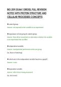 BIO 209 EXAM 1 DREXEL FULL REVISION&NewLine;NOTES WITH PROTEIN STRUCTURE AND&NewLine;CELLULAR PROCESSES CONCEPTS&NewLine;
