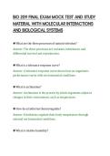 BIO 209 FINAL EXAM MOCK TEST AND STUDY&NewLine;MATERIAL WITH MOLECULAR INTERACTIONS&NewLine;AND BIOLOGICAL SYSTEMS&NewLine;