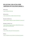 BIO 253 EXAM 1 2026 ACTUAL PAPER&NewLine;QUESTIONS WITH SOLUTIONS GRADED A&plus;