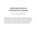 Alberta Master Electrician Certification Exam Questions & Answers with rationales &vert; Latest Update