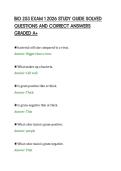 BIO 253 EXAM 1 2026 STUDY GUIDE SOLVED&NewLine;QUESTIONS AND CORRECT ANSWERS&NewLine;GRADED A&plus;