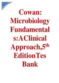 Updated Latest Microbiology Fundamentals A Clinical Approach 5th Edition by Steven H&period; Cowan Test Bank Microbiology Clinical Microbiology Comprehensive Chapter by Chapter Exam Questions with Verified Answers for Healthcare Students Faculty Teaching Resourc