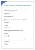 Surgical Technology Newest Final Exam with precise detailed answers