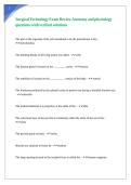 Surgical Technology Exam Review Anatomy and physiology questions with verified solutions