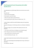 Pain Management Practice Test questions with verified detailed answers