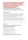 NCCT SURGICAL TECHNOLOGY &lpar;TS-C&rpar; EXAM 2026 STUDY GUIDE &vert; VERIFIED PRACTICE QUESTIONS & ANSWERS WITH DETAILED RATIONALES &vert; COMPREHENSIVE CERTIFICATION EXAM PREP