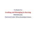 Updated Latest Leading and Managing in Nursing 8th Edition by Patricia S&period; Yoder-Wise Test Bank Nursing Leadership Nursing Management Comprehensive Chapter by Chapter Exam Questions with Verified Answers for Undergraduate Nursing Students NCLEX Preparation