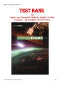 Test Bank For Inquiry into Physics 8th Edition by Ostdiek &lpar;Verified Chapters 1 - 12&comma; Complete Newest Version&rpar;