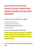 ALLIED UNIVERSAL STUDY GUIDE EXAM &NewLine;QUESTIONS AND CORRECT ANSWERS &lpar;VERIFIED &NewLine;ANSWERS&rpar; PLUS RATIONALE 2027 Q&A&vert; INSTANT &NewLine;DOWNLOAD PDF 