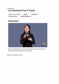 SGNL 2301 ASL 12&period;6 Worksheet Part 4&colon; Travels &vert; Complete Questions and Correct Answers &vert; True Way ASL III 2026 &period;&NewLine;