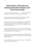 INTUIT ACADEMY TAX LEVEL 1 Exam Questions with 100&percnt; Correct Answers &vert; Latest Version &lpar;2026&rpar; Expert Verified