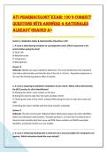 ATI PhArmAcology ExAm&colon; 100 &percnt; corrEcT &NewLine;QuEsTIons wITh AnswErs & rATIonAlEs &NewLine;AlrEADy grADED A&plus; 