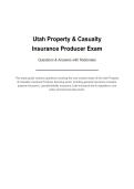 Utah Property & Casualty Insurance Producer Exam&NewLine;Questions & Answers with Rationales&vert; Latest Update