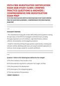 IFSTA FIRE INVESTIGATOR CERTIFICATION EXAM 2026 STUDY GUIDE &vert; VERIFIED PRACTICE QUESTIONS & ANSWERS &vert; COMPREHENSIVE FIRE INVESTIGATION EXAM PREP